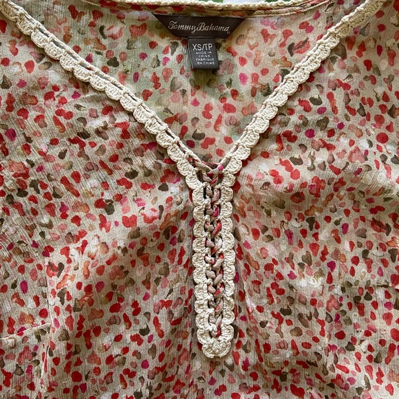 Tommy Bahama Floral Sheer Blouse - Picture 2 of 3